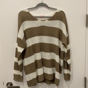 Pink Lily Striped Sweater